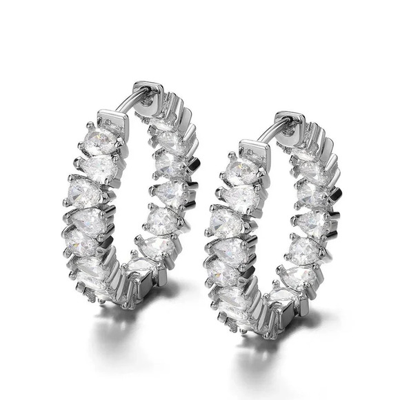 "New Fashion Oversize Circle Dainty Round Hoop Earring, GPMB1743 - Picture 2 of 3